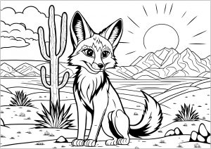 Coloring of a desert fox