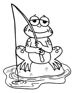 Printable Frog and Lily Pad Coloring Page