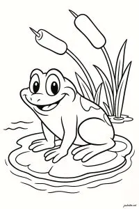 Easy coloring for children on the theme frogs