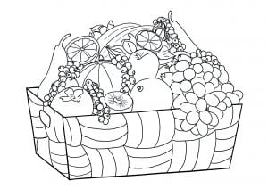 Fruit basket to color