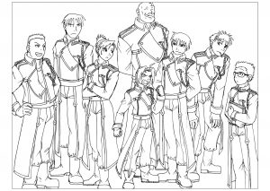 Full Metal Alchemist coloring pages for kids