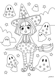 Young Witch On Her Broom