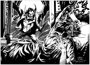 Printable "Vampire" easy coloring sheets for Kids