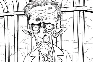 Printable Frankeinstein easy coloring sheets for Kids