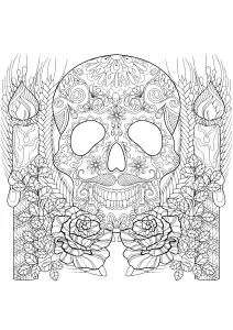Skull and candle