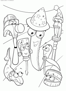 Drawing of Many and its tools free to download and color