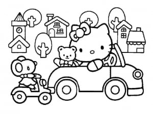 Hello Kitty Coloring Page To Print For Kids