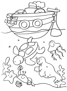 Free coloring pages of vacations at the sea
