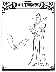 Coloring Of Hotel Transylvania For Children