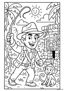 Jungle adventure with ancient ruins