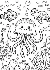 Medusa and her friends under the ocean