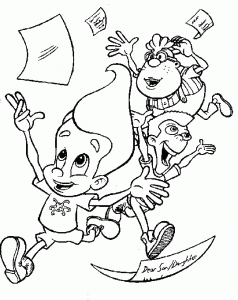 Jimmy Neutron coloring pages for kids