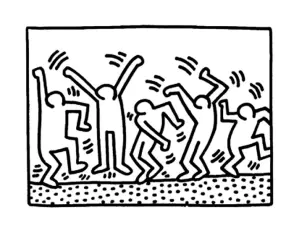 Keith haring coloring page for kids
