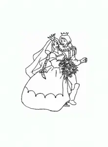 King and queen image to download and color