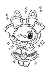Labubu girl with a pretty dress