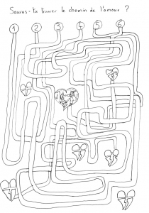 coloring-page-labyrinths-free-to-color-for-children : Hearts