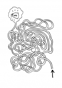 coloring-page-labyrinths-to-color-for-children : The path to money