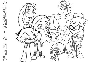 Teen titans in a very childlike drawing style