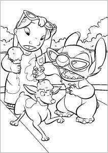 Lilo and stitch free to color for children - Lilo and Stitch Kids