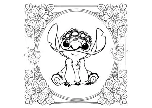 Stitch in a pretty flower frame
