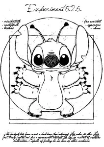 Stitch version of Leonardo da Vinci's Vitruvian Man