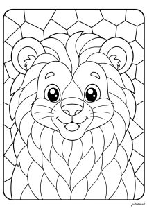 Cheerful smile of a friendly lion