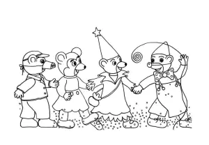 Little brown bear coloring page for kids