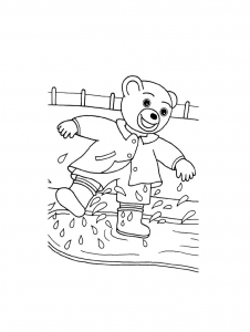 Picture of Little brown bear to print and color