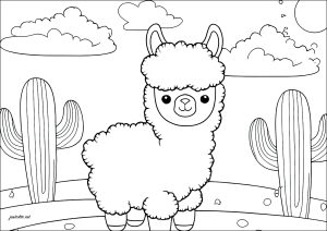 Simple Little Llama With Cacti