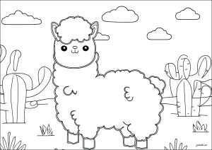 Llama Coloring Page