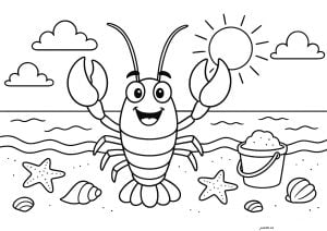 Pretty lobster on the beach