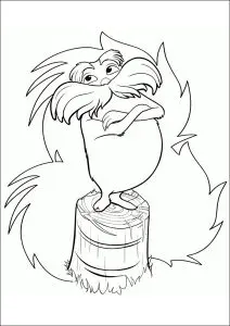 Lorax on a tree trunk