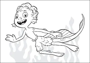 Alberto is swimming
