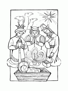 Image of Three Kings to print and color