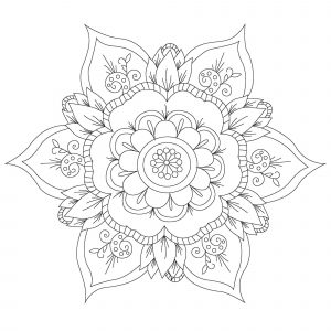 Pretty Mandala in the shape of flowers