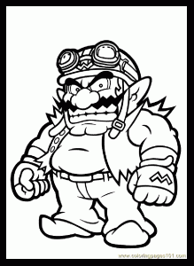 wario and waluigi coloring pages