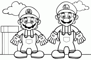 Mario Luigi Wario And Yoshi Mario Bros Kids Coloring Pages
