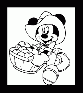 Mickey Mouse and apples