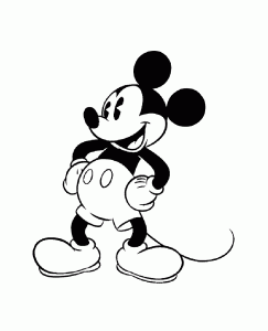 Mickey Mouse in his original style created by Walt Disney