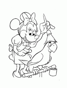 Minnie Mouse And The Parrot