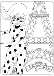 Marinette In Front Of The Eiffel Tower In Paris