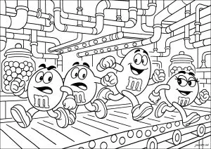 Funny free M&M'S coloring page to print and color M&m's to print