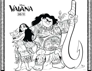 Free Vaiana  Disney / Pixar  Drawing To Download And Color