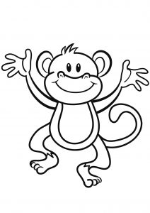 Free monkey drawing to download and color