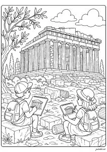 Artistic exploration in front of the Parthenon in Athens, Greece