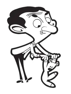 Mr Bean Coloring Page For Kids