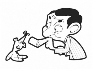 Mr Bean image to download and color - Mr Bean Coloring Pages for Kids