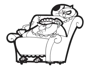 This Grandma With Her Cat Doesn't Look Very Friendly.
