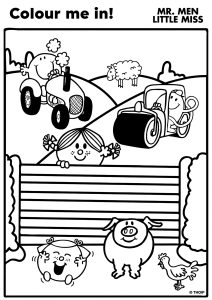 Mr. Men and Little Miss coloring page: the farm