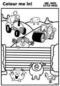 Mr. Men And Little Miss Coloring Page: The Farm